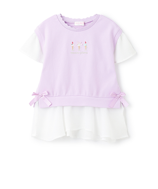 【人気商品再入荷】【直営店で取り扱い無し】アイス刺しゅうレイヤードＴシャツ